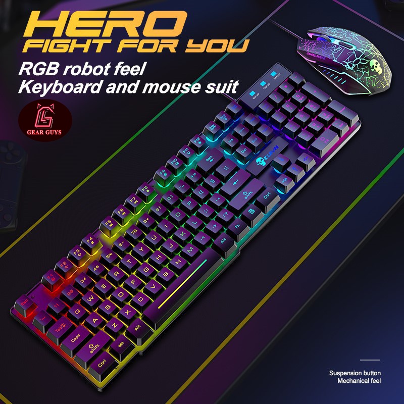 Bàn Phím Và Chuột Chơi Game Có 10 Chế Độ Led Khác Nhau T6RGB Super PRO 2022 Tương Thích Máy Tính PC Laptop