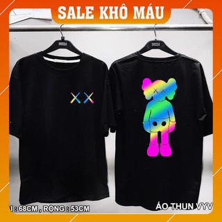 Áo Thun Phản Quang Gấu XX Cotton 75% Form Rộng Unisex Nam Nữ Đẹp