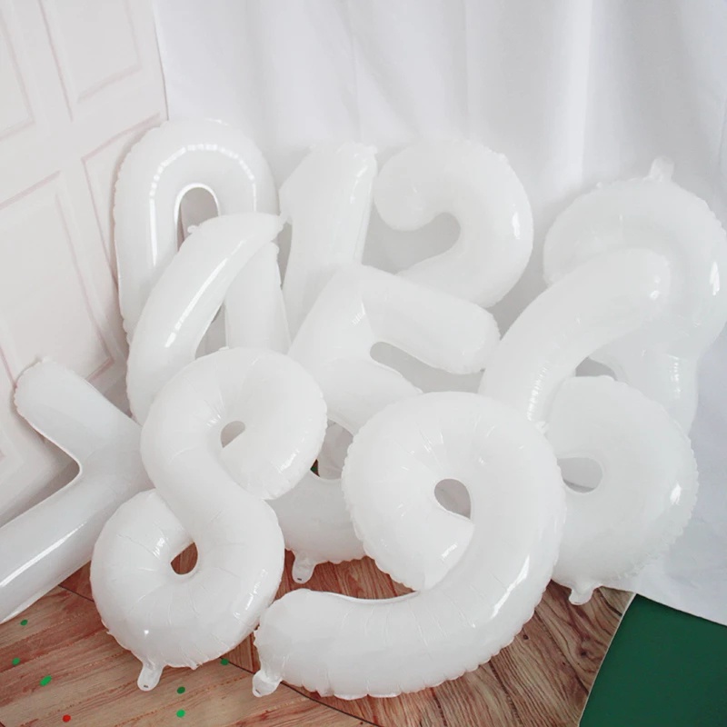 Bong Bóng Bằng Lá Nhôm Màu Trắng Dùng Trang Trí Tiệc Sinh Nhật / Tiệc Cưới / Kỷ Niệm