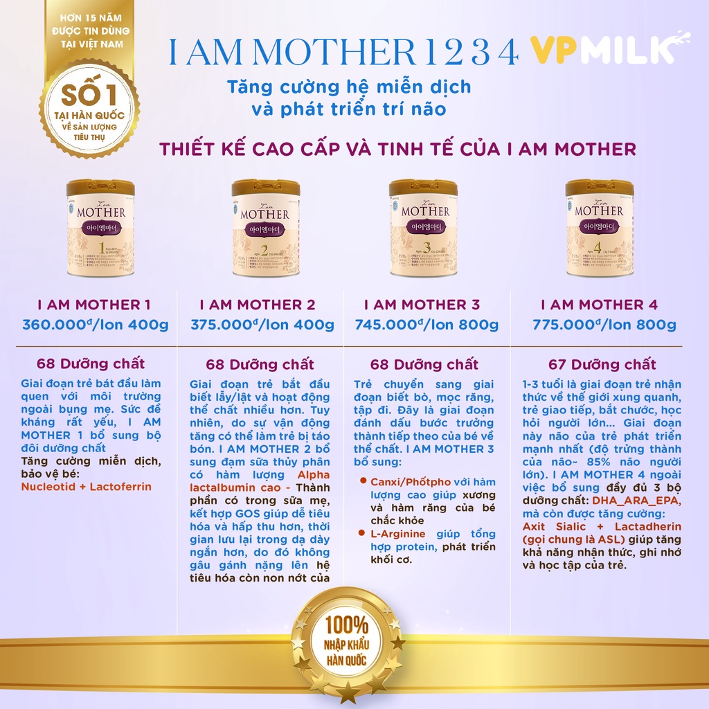 Sữa bột Namyang I Am Mother 2 400g