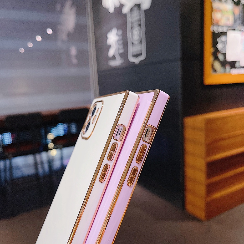 Vỏ Vuông đơn Giản Màu Tinh Khiết Cho IPhone 7 8 Plus SE2020 X XS 11 12 Pro MAX 12mini Vỏ Mềm