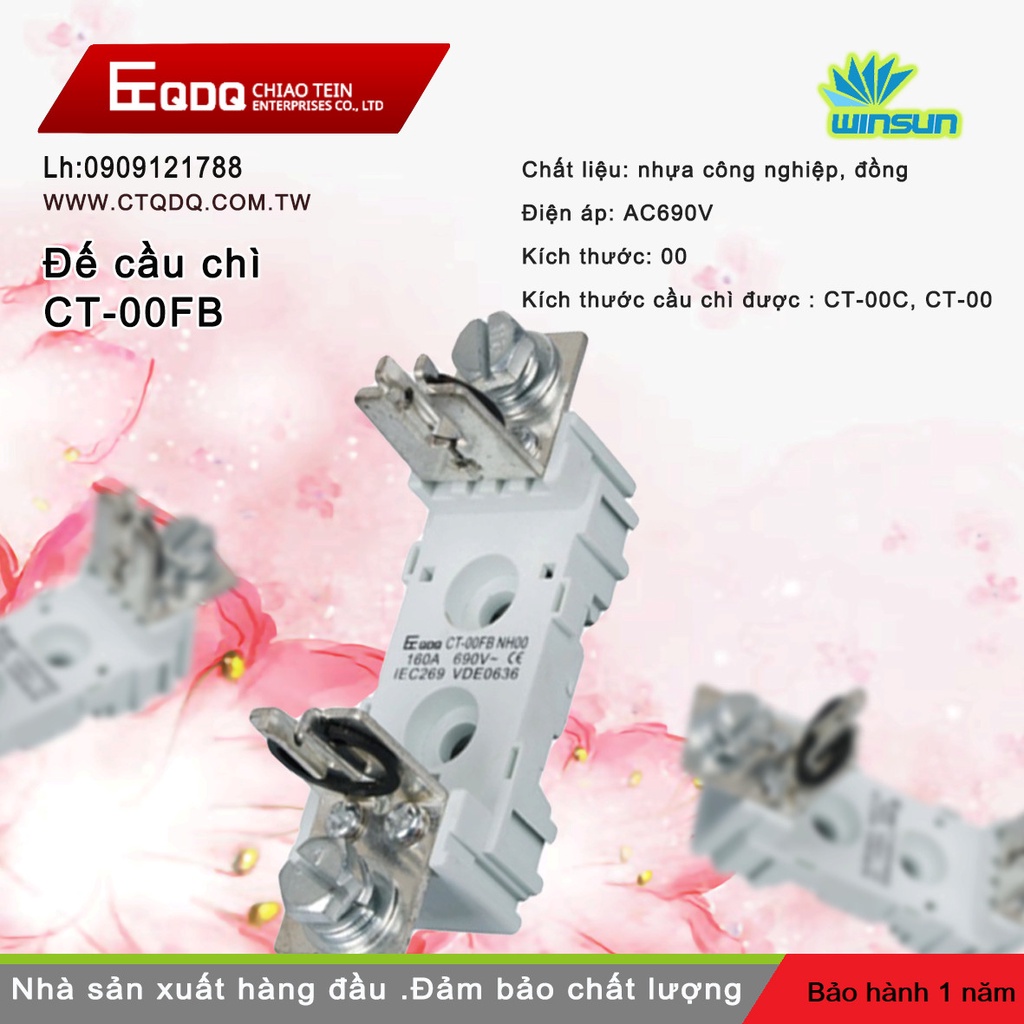 Đế cầu chì QDQ HRC CT-00FB 690V Winsun