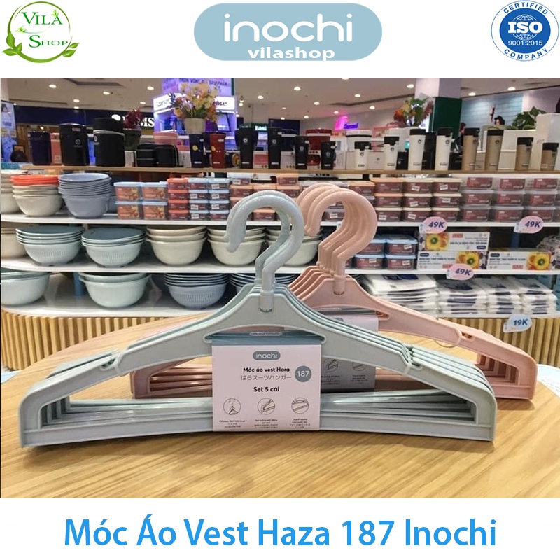 [ Set 5 ] Móc Treo Quần Áo, Móc Treo Áo Vest Hara 187, Bộ Sưu Tập Móc Quần Áo Người Lớn Nhựa Cao Cấp Inochi