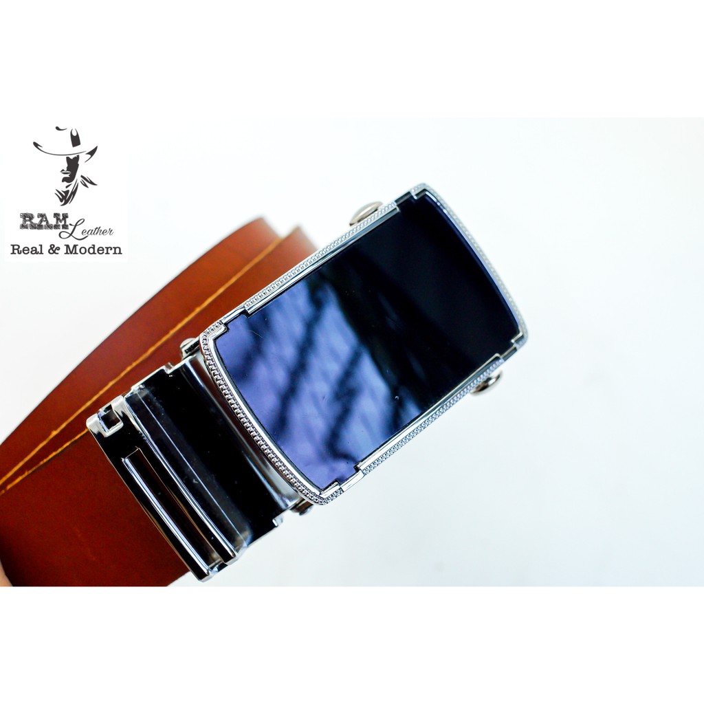 Thắt Lưng Nam Da Vò Vegtan Italia Khóa Đen - RAM Leather