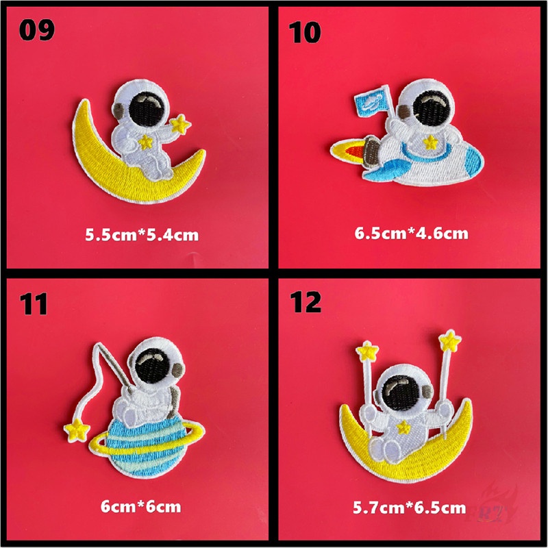 ♥ Sticker Ủi Thêu Hình Phi Hành Gia Hoạt Hình ♥ 1 Sticker Ủi Thêu Hình Huy Hiệu