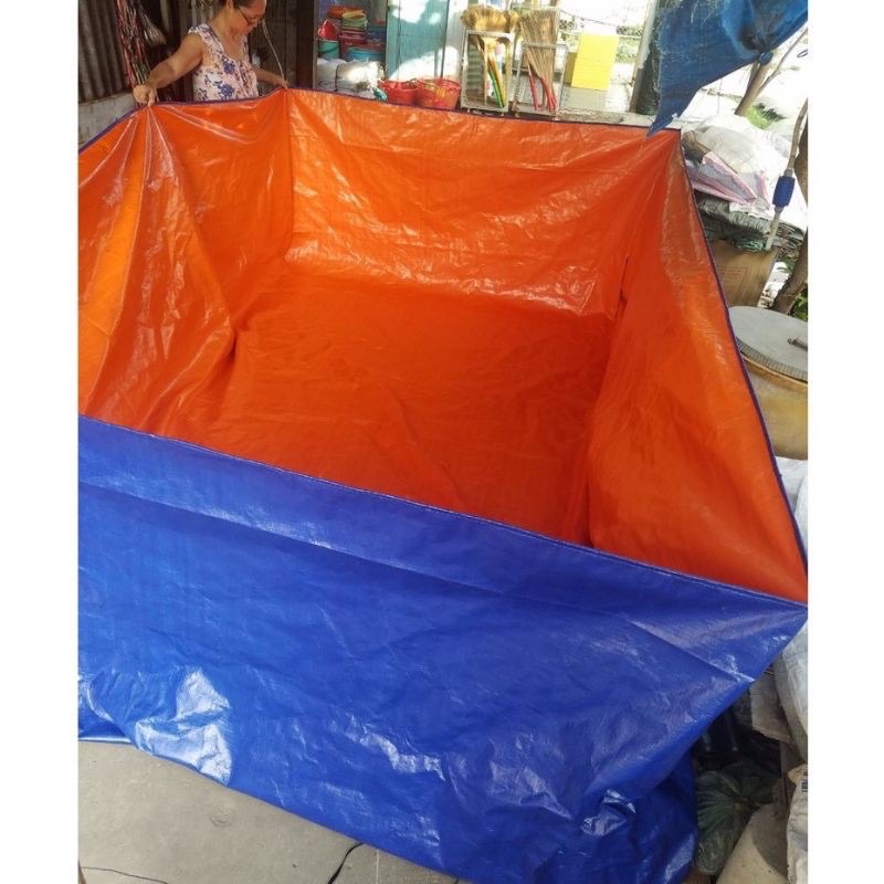 Bể Bạt nuôi ếch, ốc, cá, lươn, bể bạt tắm cho trẻ nhỏ - bạt ép nhiệt 2 lớp cao cấp