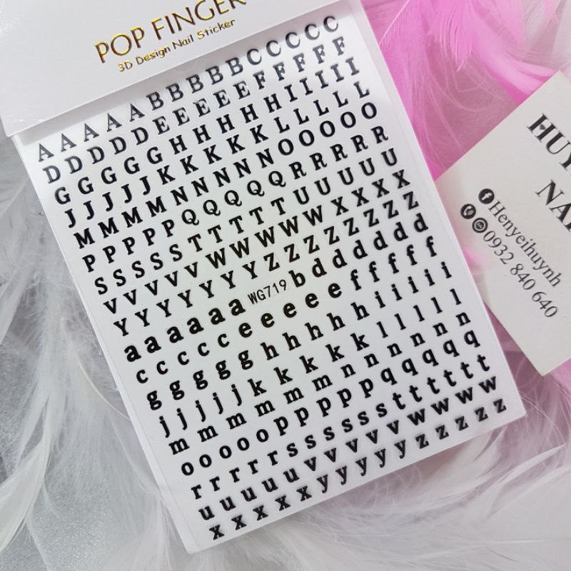 STICKER NAIL DÁN MÓNG MẪU CHỮ 💛 SỐ 💛 KÍ TỰ HÀNG LOẠI 1