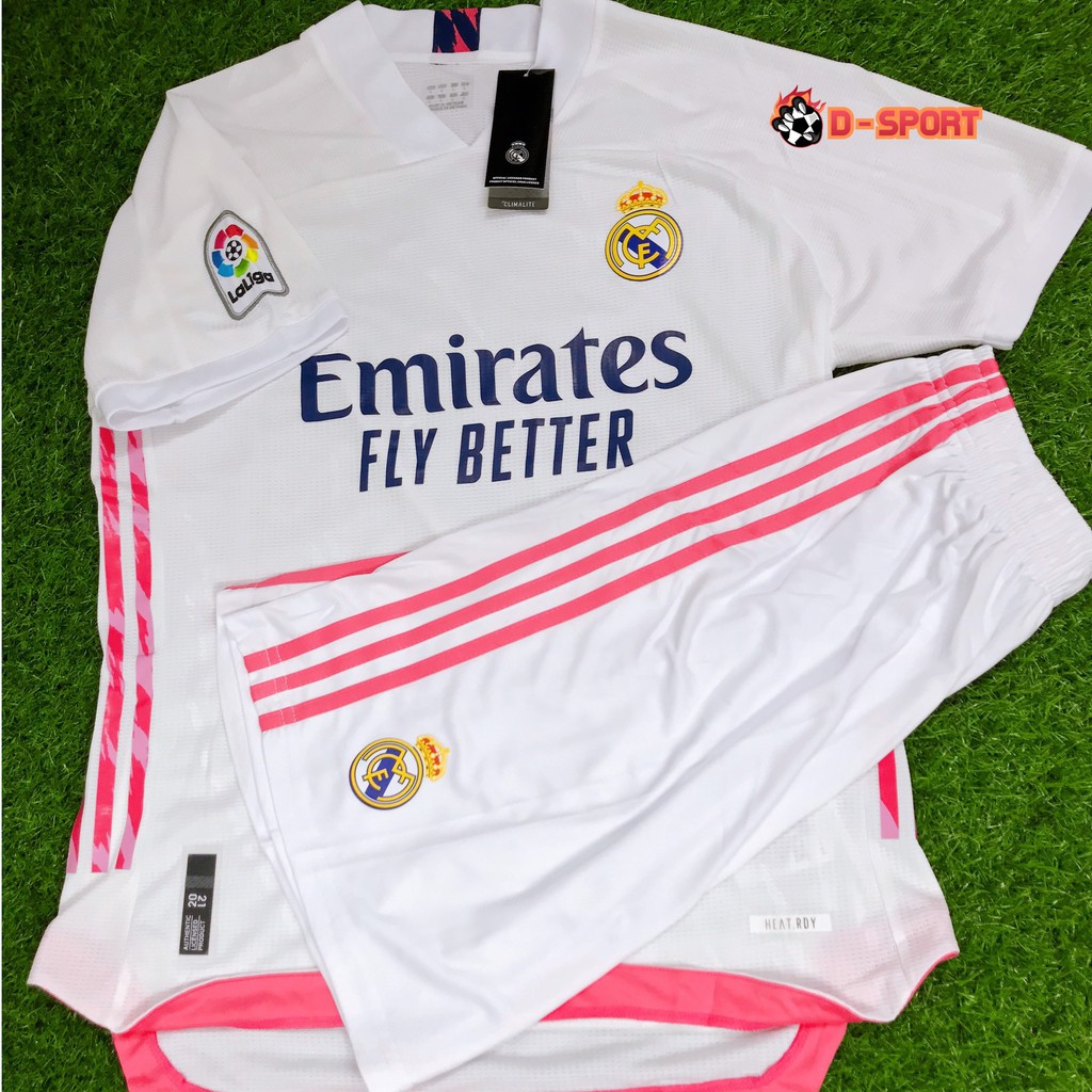 Quần Áo Bóng Đá CLB Real Madrid Home 20/21 - Hàng Vải Mè Thái Cao Cấp