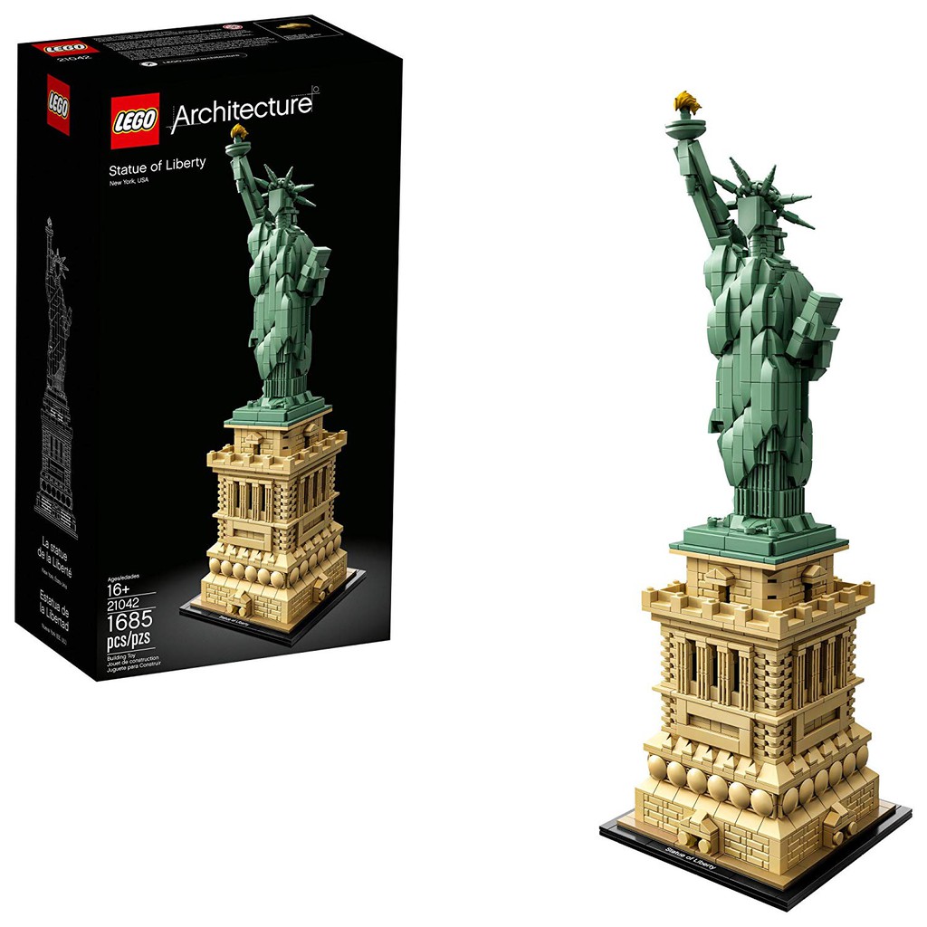 [CÓ HÀNG] Lego UNIK BRICK 21042 Architecture Statue of Liberty Bộ lắp ráp tượng Nữ Thần Tự Do chính hãng (như hình).