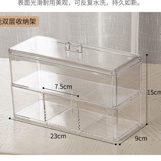 Hộp đựng bông tăm và bông tẩy trang 3 ngăn