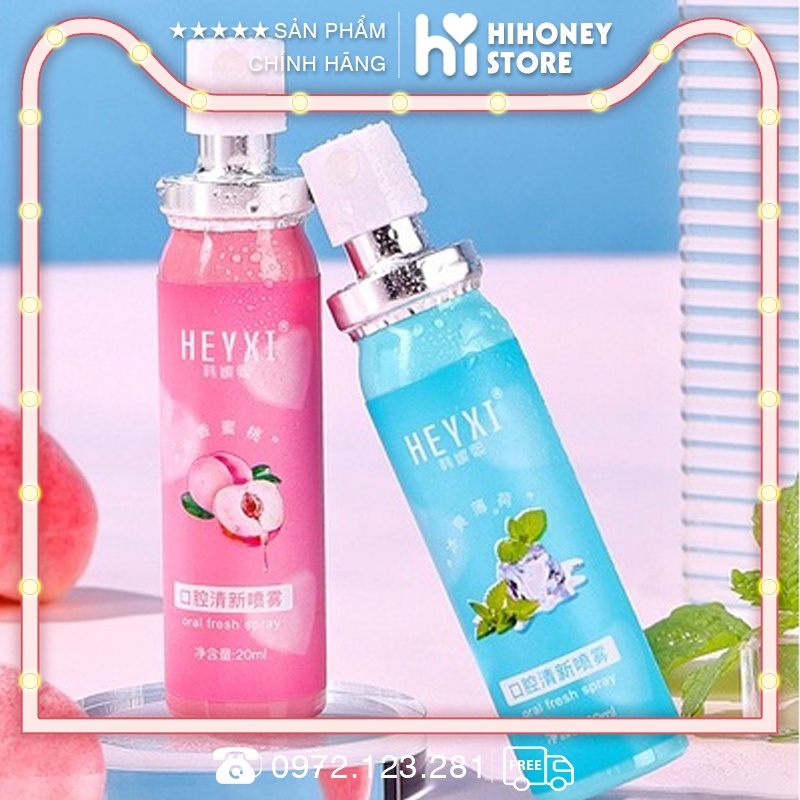 Xịt thơm miệng dạng chai Heyxi 20ML mẫu mới Hihoney Store