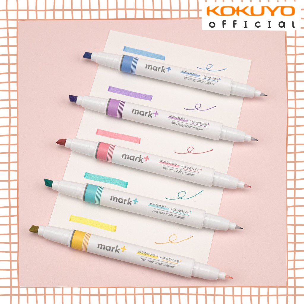 Bút Đánh Dấu 2 Đầu 2 Way Kokuyo Mark+