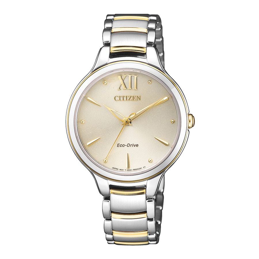 Đồng Hồ Nữ Citizen Dây Thép Không Gỉ EM0554-82X - Mặt Vàng (Sapphire)