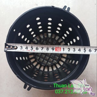 Chậu Nhựa Đen Trồng Lan Nhiều Lỗ F16