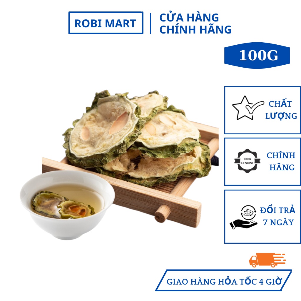 Khổ qua thái lát sấy lạnh ROBIMART gói 100gr - Thanh nhiệt giải độc hàng chính hãng