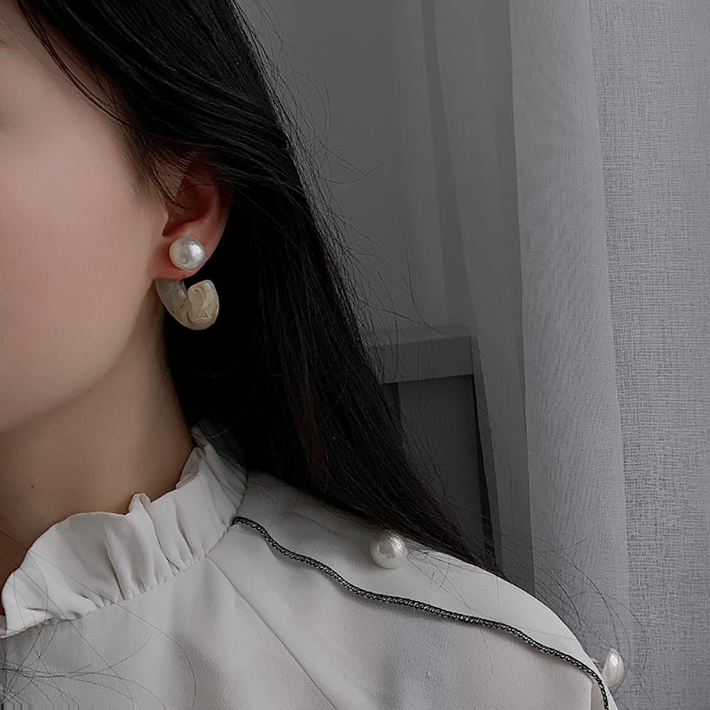 JARRED Bông Tai Dạng Vòng Thời Trang Hàn Quốc Bằng Resin Thanh Lịch Cho Nữ