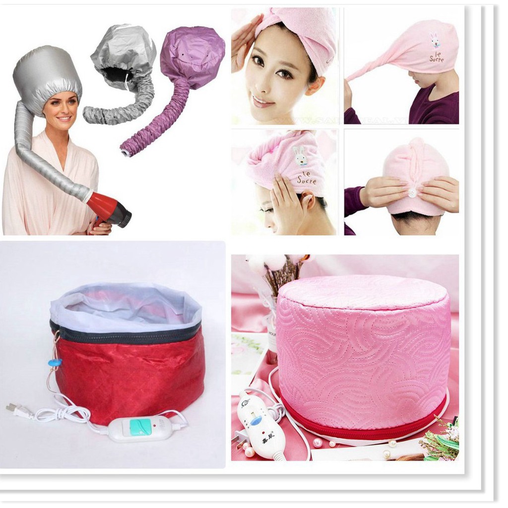 [FREESHIP-150K] MŨ HẤP DẦU TÓC DÙNG MÁY SẤY TẠI NHÀ
