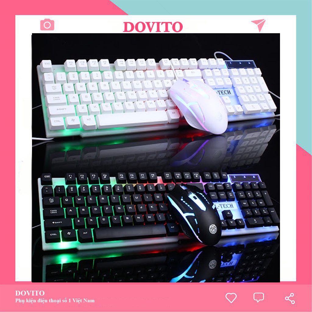 Bàn phím máy tính gaming Dovito Bàn phím cơ có đèn Full LED chống nước MT08