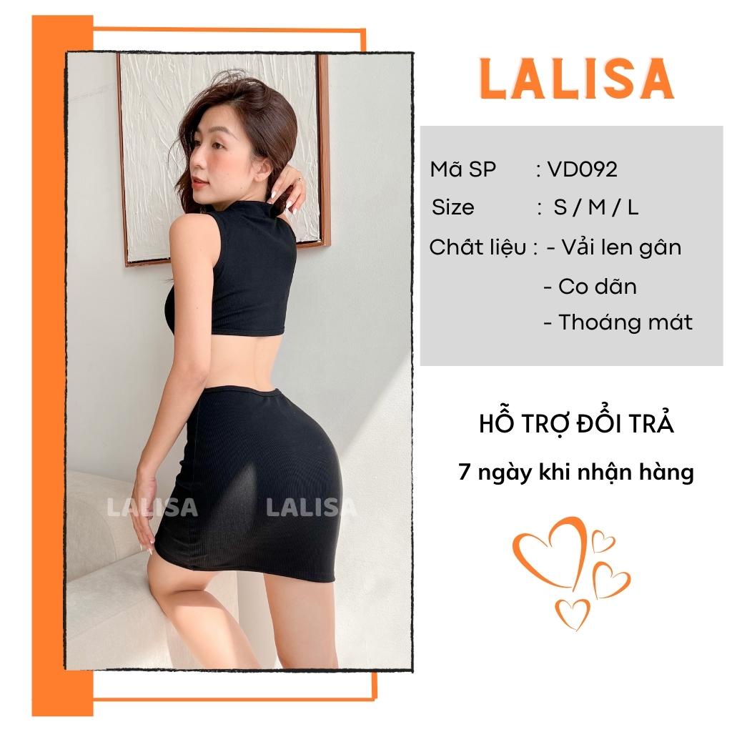 Váy Body Hở Lưng Sexy LALISAI Đầm Ôm Sát Nách Kiểu Nữ Dáng Ngắn Thiết Kế Thun Gân Đi Dự Tiệc Sang Trọng VDE024