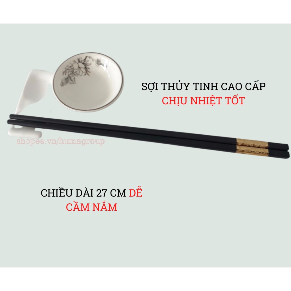 Bộ 10 Đôi Đũa Ăn Cơm Mạ Vàng Hàn Quốc – Đũa Ăn Cao Cấp Chống Mốc, Chống Trượt