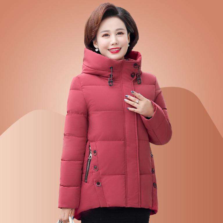 VN❏Quần Áo Bông Thời Trang 2019 Mới Khoác Dày Của Phụ Nữ Trung Niên hàng Quảng Châu