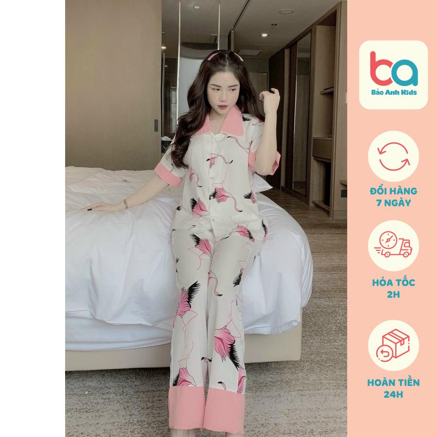 Bộ Pjzama Dài Tay Cho Nữ Chất Mango, Bộ Mặc Nhà Siêu Xinh Free Size 40-60kg - PIJAMA01