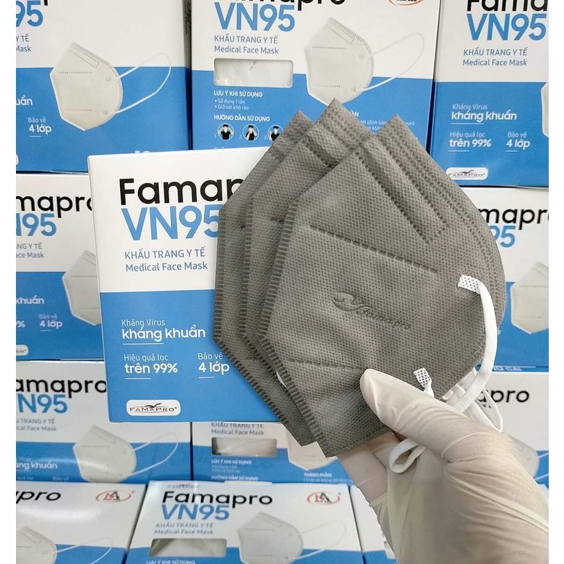 Combo 5 hộp 50 cái Khẩu Trang VN95 KHÔNG VAN FAMAPRO NAM ANH CHÍNH HÃNG HỘP 10CÁI