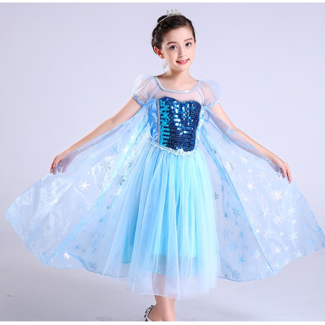 Đầm Hóa Trang Nữ Hoàng Elsa Trong Phim Frozen Cho Bé Gái