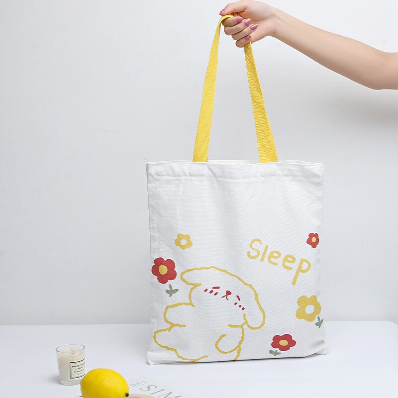 Túi vải in họa tiết hoạt hình dễ thương cho nữ