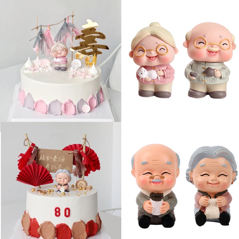 Búp Bê Trang Trí Bánh Sinh Nhật Hình Ông Bà