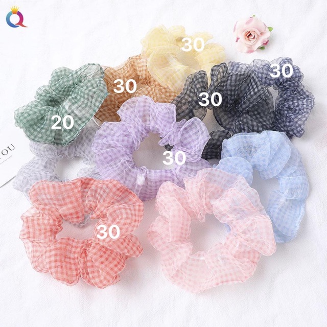 Dây cột tóc kẻ