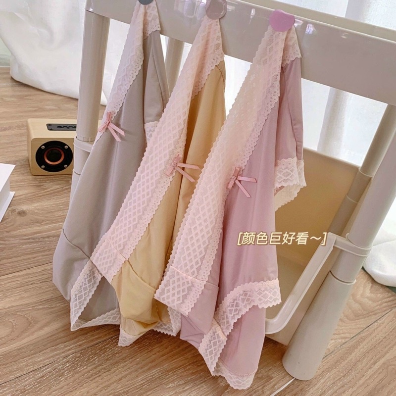 Quần lót su lụa nữ cao cấp - Phối ren quyến rũ co dãn mềm mại - bảng màu pastel