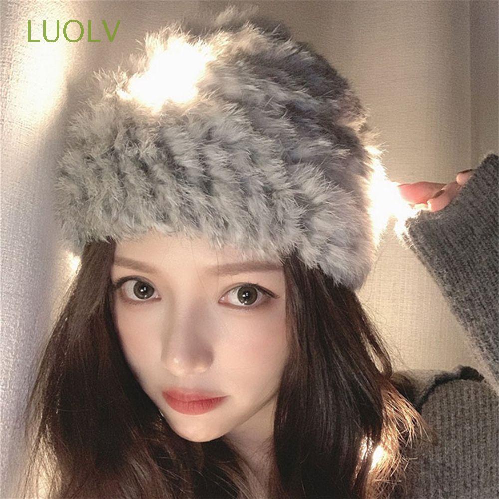Mũ lông thỏ giữ ấm thời trang sang trọng cho nữ
