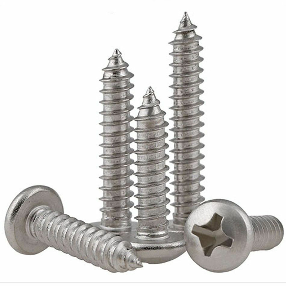 QINJUE New Chipboard Wood Screws A2 Countersunk Cross Head Self Taping Stainless Steel Pozi Fasteners Fully Threaded