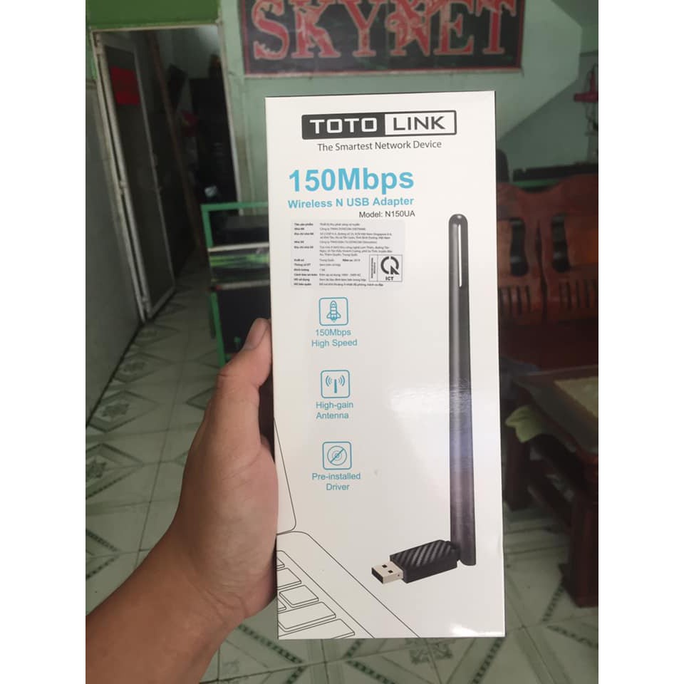 USB thu Wifi cho máy PC  TOTOLINK N150UA không cần cài đặt có anten 5DPI