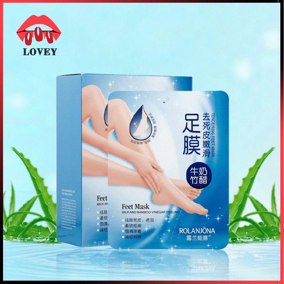 1 Cặp Mặt Nạ Chân Chiết Xuất Thực Vật Tẩy Tế Bào Chết Chăm Sóc Da 0528/1 cặp mặt nạ chân Rolanjona chiết xuất sữa làm mềm và tẩy da chết cho chân