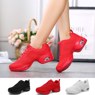 Giày Khiêu Vũ Nữ Giày Khiêu Vũ Vuông Giày Khiêu Vũ Chống Trơn Trượt Chống Sốc Siêu Dễ Mặc Size 35-41 Nữ Lưới Thoáng Khí Đế Mềm Giữa Gót Đệm Không Khí Vuông D
