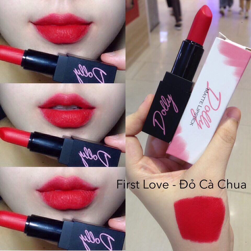 [Đỏ Cà Chua] - First Love - Son Sáp Phủ Phấn Dolly Không Chì Màu Đỏ Cà Chua | BigBuy360 - bigbuy360.vn