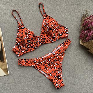 Leopard Print Bộ đồ tắm Phụ nữ Ngực Áo tắm Thép Bikini Bikini