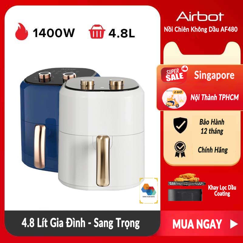 Nồi Chiên Không Dầu Airbot Ousi Af480 Dung Tích 4.8l, Gió Xoáy 360º 3d Turbo, Chống Dính, Tự Động Bật/tắt An Toàn