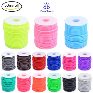 Cuộn dây cao su rỗng 50m dày 2mm lỗ 1mm dùng làm phụ kiện thủ công 