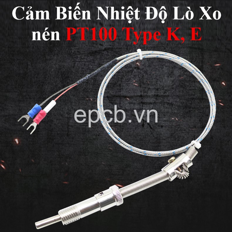 Cảm biến nhiệt độ loại K, E, PT100 dạng lò xo nén