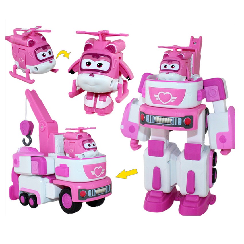 Robot super wings Kết Hợp Xe Cứu Hộ Nhỏ Mô hình Dizzy Lốc Xoáy cỡ lớn