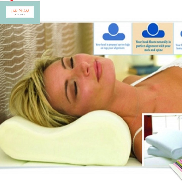Gối Cao Su Gợn Sóng Contour Liên Á Dành Cho Gia Đình Êm Ái Bảo Vệ Cổ Vai Hạn Chế Ngáy