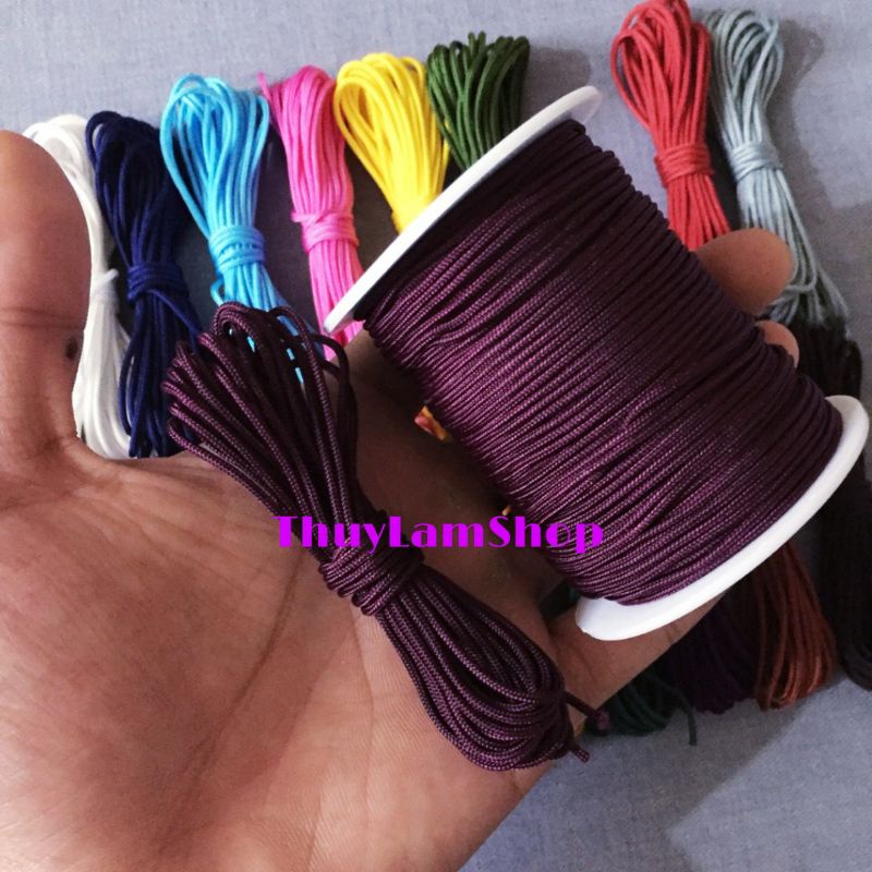 5m Dây tim, dây dù sơi tròn 1mm tết vòng làm handmade
