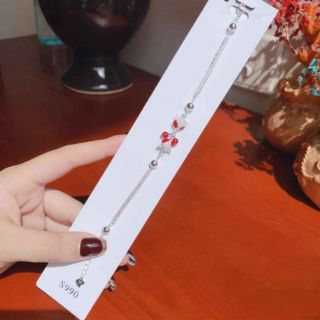 Lắc tay hồ ly đỏ bạc ý 925