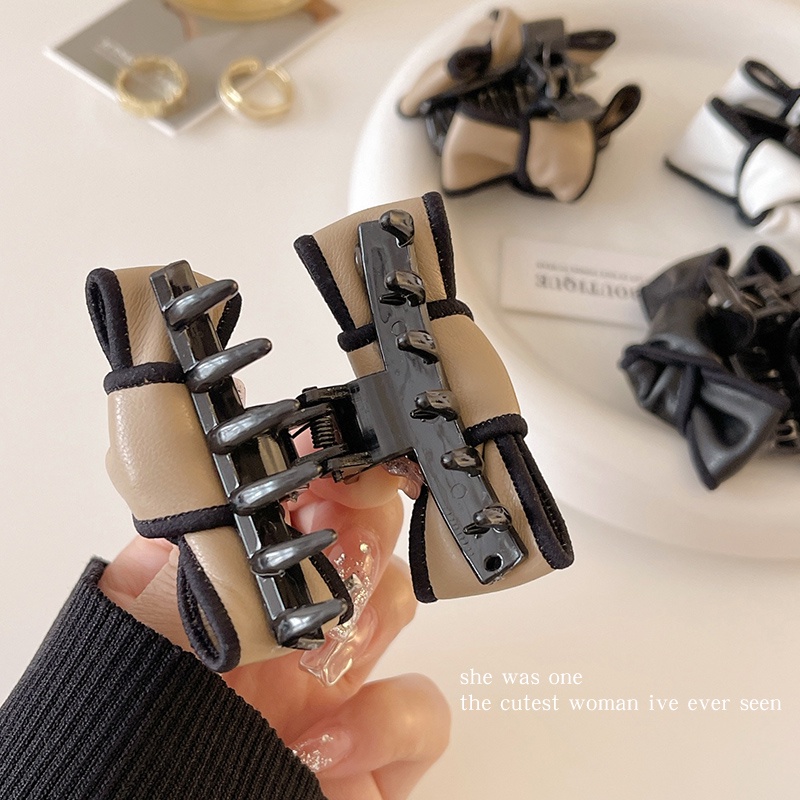 (MớI) Kẹp TóC HìNh Nơ BằNg Da pu