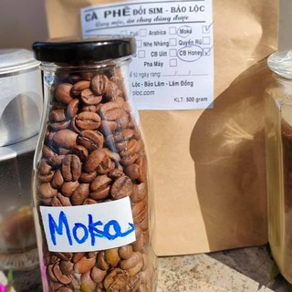 Cà phê hạt Moka mộc Cầu Đất nguyên chất - cafe Nữ hoàng Moka