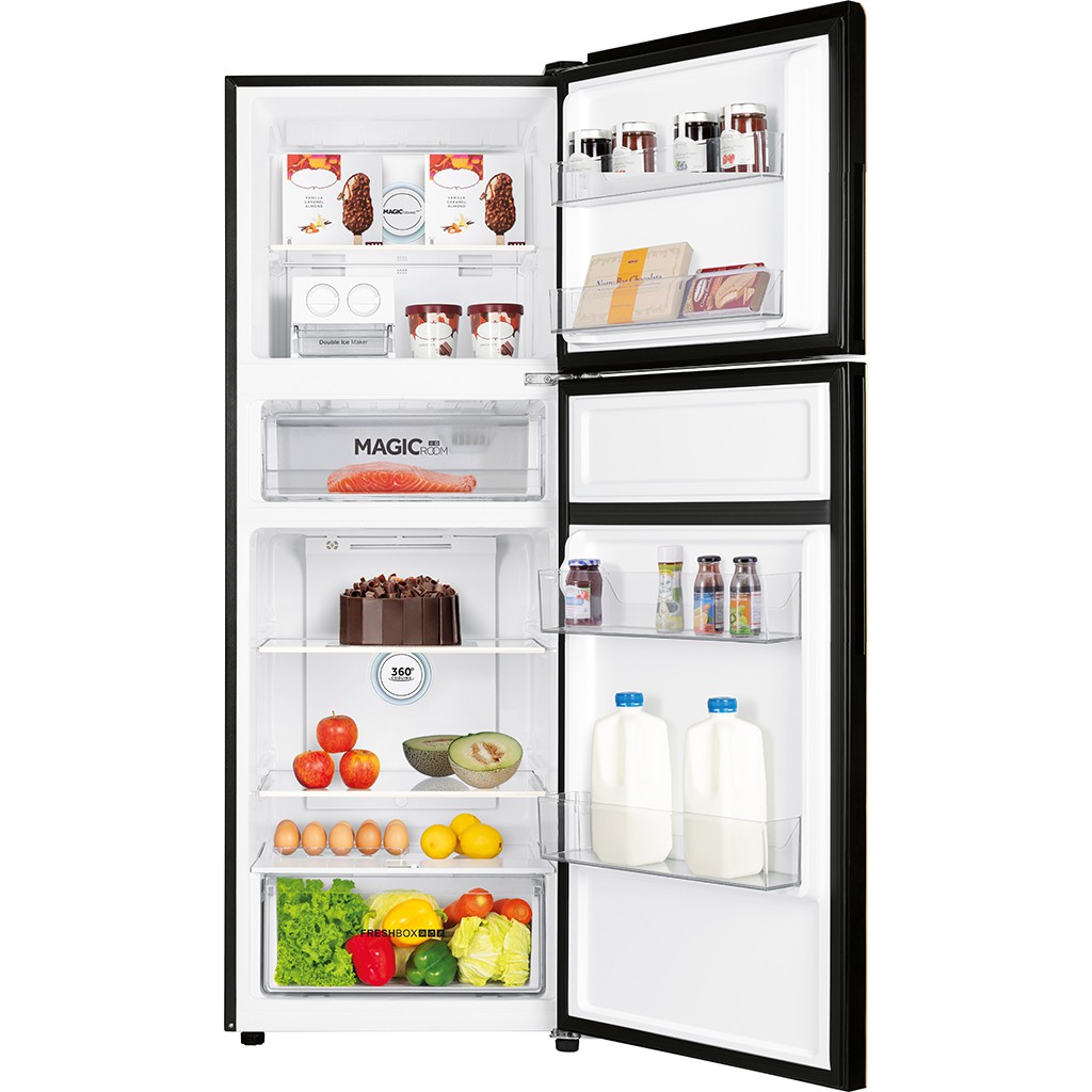 Tủ lạnh Aqua Inverter 312 lít AQR-T359MA(GB) - Inverter tiết kiệm điện, Mặt gương sang trọng, dễ vệ sinh