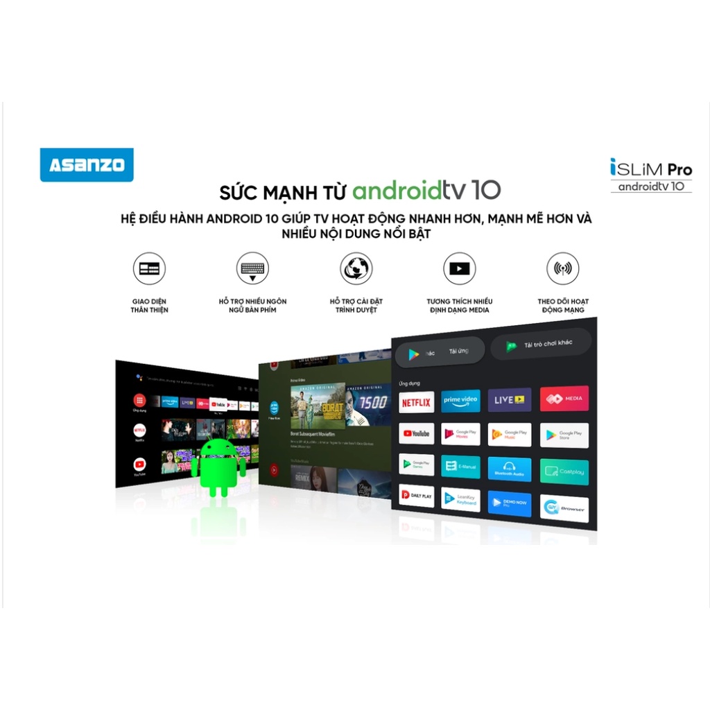 [Mã ELHAMS5 giảm 6% đơn 300K] Smart Tivi Asanzo LED 4K 50 Inch 50U71